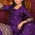 Purple festive wear designer chinon  heavy embroidery sequence work readymade suit