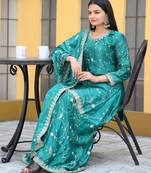 Rama festive wear designer chinon  heavy embroidery sequence work readymade suit