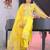 Yellow festive wear designer organza heavy embroidery sequence work readymade suit