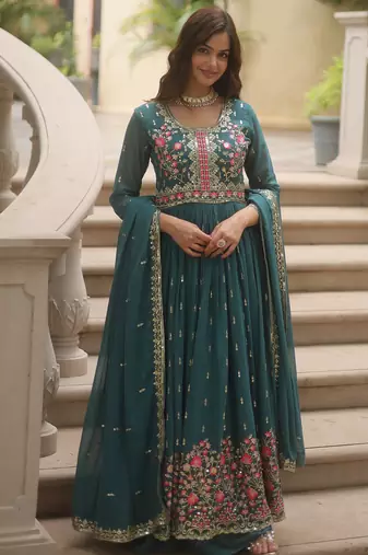 Rama festive wear designer faux georgette  readymade suit