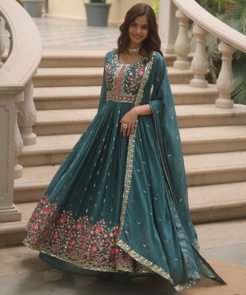 Rama festive wear designer faux georgette  readymade suit