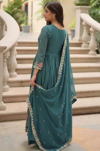 Rama festive wear designer faux georgette  readymade suit