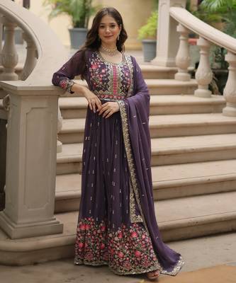 Onion festive wear designer faux georgette  readymade suit 1