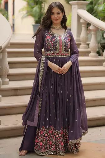Onion festive wear designer faux georgette  readymade suit