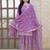 Lavender festive wear designer fox georgette  heavy embroidery sequence work readymade suit