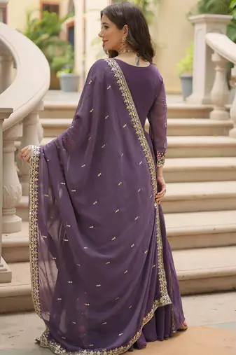 Onion festive wear designer faux georgette  readymade suit