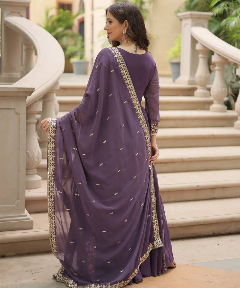 Onion festive wear designer faux georgette  readymade suit