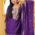 Purple festive wear designer chinon  sequence embroidery work readymade suit
