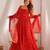 Red festive wear designer pure soft lightweight chiffon bandhej   readymade suit