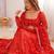 Red festive wear designer pure soft lightweight chiffon bandhej   readymade suit