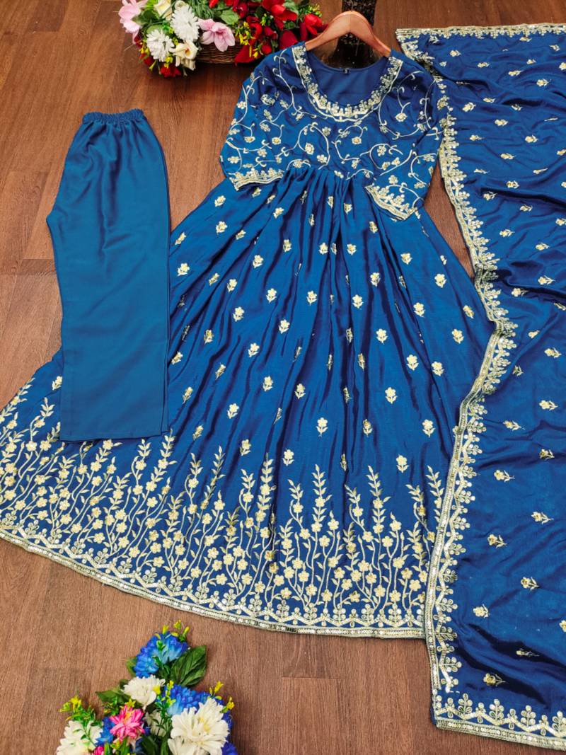 Morpeach festive wear designer  chinon   readymade suit