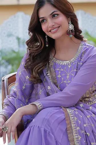 Star georgette festive wear designer star georgette  readymade suit