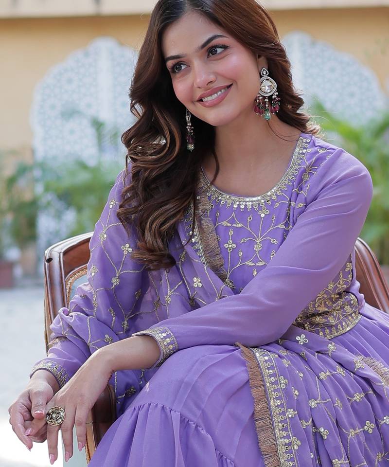 Star georgette festive wear designer star georgette  readymade suit