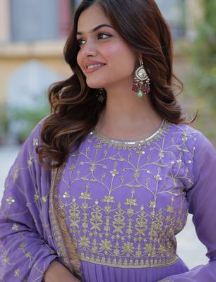 Star georgette festive wear designer star georgette  readymade suit 4