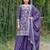 Lavender festive wear designer chinon sequence embroidery work readymade suit