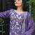 Lavender festive wear designer chinon sequence embroidery work readymade suit