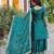 Teal festive wear designer rangoli sequence embroidery work readymade suit