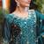 Teal festive wear designer rangoli sequence embroidery work readymade suit