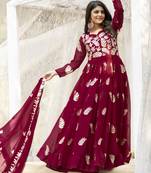 Pink festive wear designer fox georgette  readymade suit