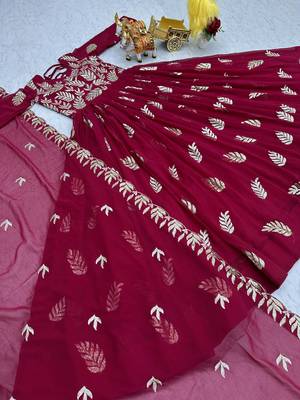 Pink festive wear designer fox georgette  readymade suit 3