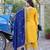 Yellow festive wear designer chinon heavy embroidery sequence work readymade suit
