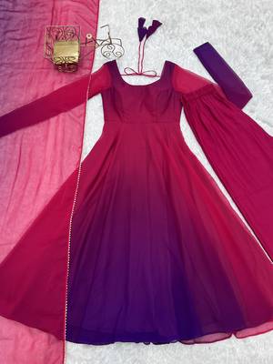 Multi festive wear designer heavy pure soft fox georgette  readymade suit 4