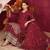 Maroon festive wear designer chinon sequence embroidery work readymade suit
