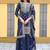 Navy blue festive wear designer chinon  heavy embroidery sequence work readymade suit