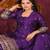 Purple festive wear designer chinon  heavy embroidery sequence work readymade suit