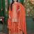 Orange festive wear designer  chinon sequence embroidery work readymade suit