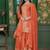 Orange festive wear designer  chinon sequence embroidery work readymade suit