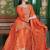 Orange festive wear designer  chinon sequence embroidery work readymade suit