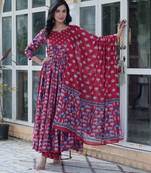 Multi festive wear designer pure cotton   readymade suit