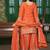 Orange festive wear designer  chinon sequence embroidery work readymade suit