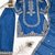 Blue festive wear designer chinon heavy embroidery sequence work readymade suit