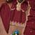 Maroon festive wear designer chinon  readymade suit