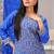 Blue festive wear designer chinon sequence embroidery work readymade suit