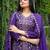 Purple festive wear designer chinon sequence embroidery work readymade suit
