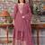 Mauve festive wear designer chinon sequence embroidery work readymade suit