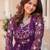 Purple festive wear designer fox georgette heavy sequence embroidery work readymade suit