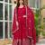 Maroon festive wear designer pure vichitra silk heavy 7mm sequence embroidery work readymade suit