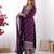 Wine festive wear designer pure chinon silk  readymade suit