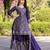 Purple festive wear designer chinon  readymade suit