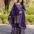 Purple festive wear designer chinon  readymade suit