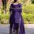 Purple festive wear designer chinon  readymade suit