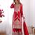 Red festive wear designer pure vichitra silk embroidery sequence work readymade suit