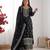 Black festive wear designer pure chinon silk  readymade suit
