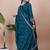 Teal festive wear designer chinon  readymade suit
