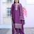 Purple festive wear designer chinon sequence embroidery work & stone work readymade suit