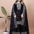 Black festive wear designer chinon sequence embroidery work readymade suit